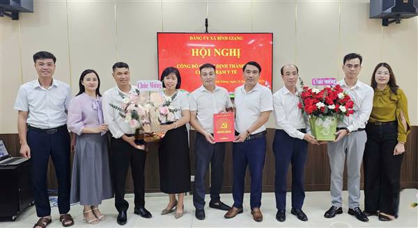 Đảng ủy xã Bình Giang tổ chức hội nghị công bố quyết định thành lập Chi bộ Trạm Y tế xã 