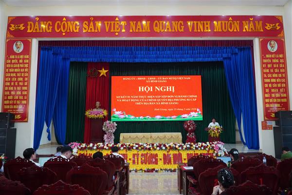 Xã Bình Giang sơ kết 01 năm thực hiện mô hình chính quyền địa phương 02 cấp