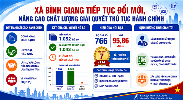 Xã Bình Giang tiếp tục đổi mới, nâng cao chất lượng giải quyết thủ tục hành chính