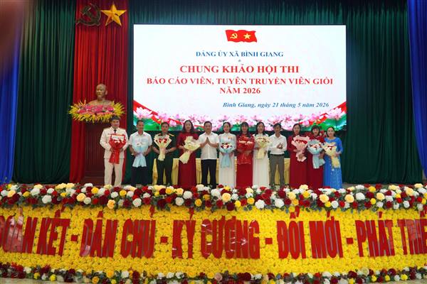 ĐẢNG ỦY XÃ BÌNH GIANG TỔ CHỨC THÀNH CÔNG HỘI THI BÁO CÁO VIÊN, TUYÊN TRUYỀN VIÊN GIỎI NĂM 2026