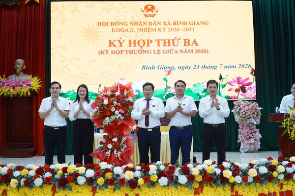 XÃ BÌNH GIANG TỔ CHỨC KỲ HỌP THỨ BA (KỲ HỌP THƯỜNG LỆ GIỮA NĂM) HĐND XÃ BÌNH GIANG KHÓA II, NHIỆM KỲ 2026 -2031