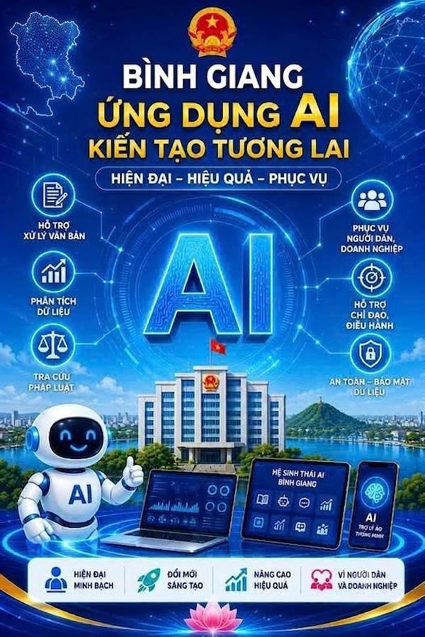 XÃ BÌNH GIANG ĐẨY MẠNH ỨNG DỤNG TRÍ TUỆ NHÂN TẠO (AI) TRONG CƠ QUAN NHÀ NƯỚC