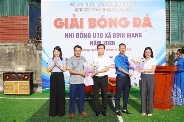 Sôi nổi Giải bóng đá nhi đồng (U10) xã Bình Giang năm 2026