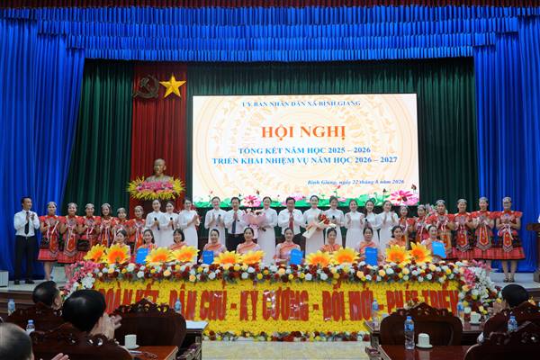Xã Bình Giang tổ chức Hội nghị Tổng kết công tác giáo dục và sắp xếp các cơ sở giáo dục mầm non, phổ thông công lập trên địa bàn 