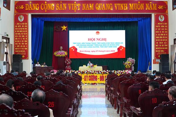Xã Bình Giang tổ chức Hội nghị Tiếp xúc, đối thoại trực tiếp giữa Chủ tịch UBND xã với Doanh nghiệp trên địa bàn xã và Nhân dân khu vực Long Xuyên, Tân Việt năm 2026