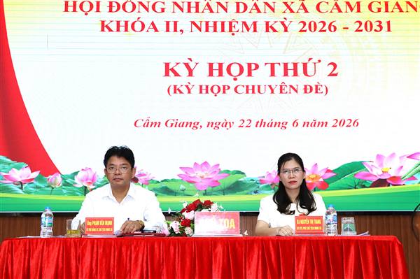 HĐND xã Cẩm Giang Tổ chức kỳ Họp thứ hai (Kỳ họp chuyên đề) khóa II, nhiệm kỳ 2026 – 2031