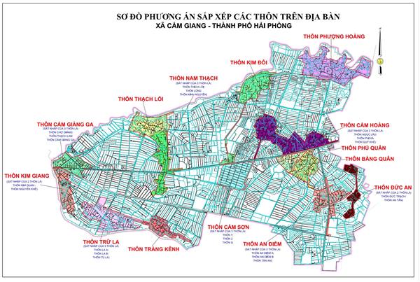 Phương án sắp xếp lại các thôn trên địa bàn xã Cẩm Giang năm 2026