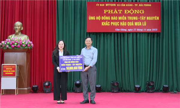 Cẩm Giàng phát động ủng hộ đồng bào Miền trung – Tây Nguyên khắc phục hậu quả mưa lũ