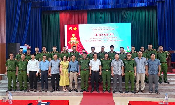 Công an xã Cẩm Giàng ra quân đợt cao điểm tấn công, trấn áp tội phạm về ma túy năm 2026