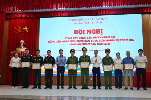  XÃ CHẤN HƯNG TỔ CHỨC HỘI NGHỊ TỔNG KẾT CÔNG TÁC TUYỂN QUÂN NĂM 2026