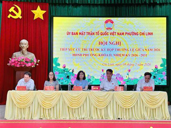 HỘI NGHỊ TIẾP XÚC CỬ TRI TRƯỚC KỲ HỌP THƯỜNG LỆ GIỮA NĂM 2026 HĐND PHƯỜNG CHÍ LINH KHÓA II, NHIỆM KỲ 2026 - 2031