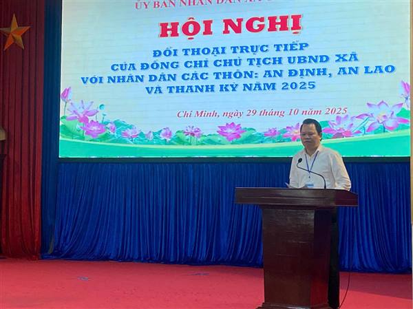 Chủ tịch UBND xã Chí Minh tiếp xúc, đối thoại với Nhân dân các thôn An Định, Thanh Kỳ, An Lao 