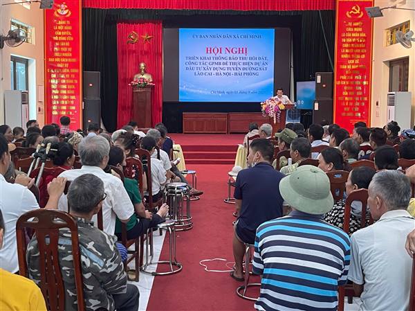 Xã Chí Minh tổ chức hội nghị triển khai thông báo thu hồi đất phục vụ Dự án đường sắt Lào Cai – Hà Nội – Hải Phòng