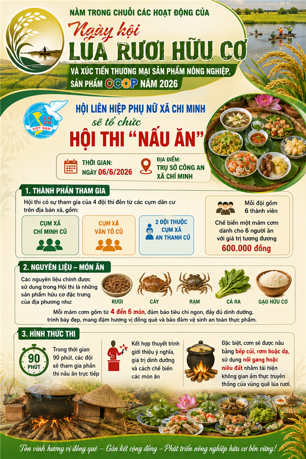 Chí Minh thành lập 4 đội tham gia Hội thi Nấu ăn