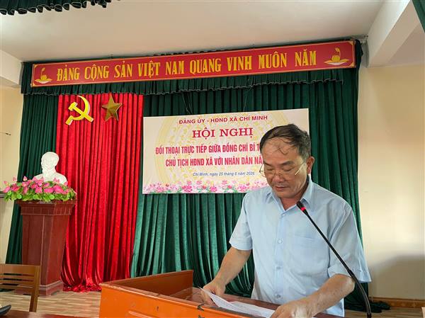 Đồng chí Bí thư Đảng ủy xã Chí Minh đối thoại trực tiếp

 với nhân dân năm 2026