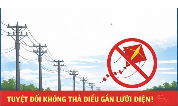 Tăng cường tuyên truyền phòng ngừa sự cố lưới điện do thả diều gần đường dây điện