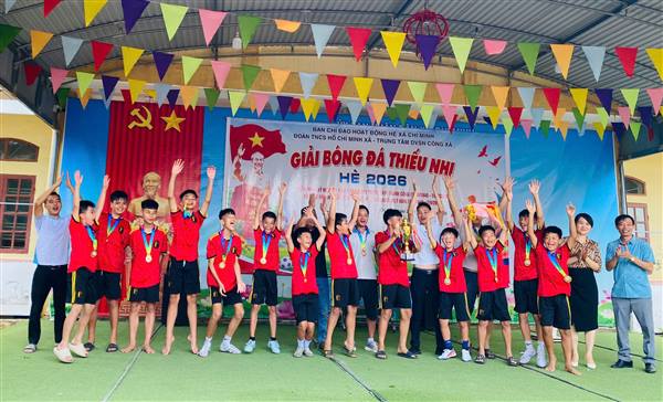 Sôi nổi Giải bóng đá thiếu nhi U13 xã Chí Minh năm 2026: Thôn Thanh Kỳ lên ngôi vô địch
