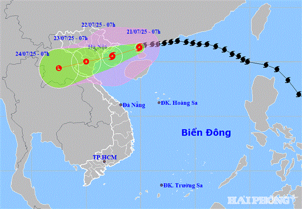 Bão số 3 vào vịnh Bắc Bộ sẽ mạnh lên, tâm bão đang cách Hải Phòng khoảng 220 km