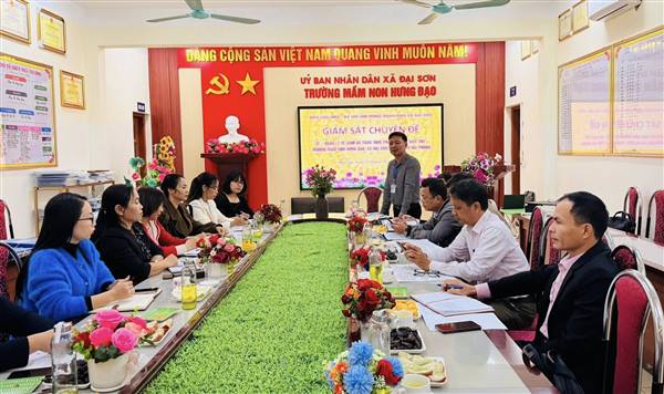 HĐND xã Đại Sơn giám sát công tác vệ sinh an toàn thực phẩm tại các trường mầm non