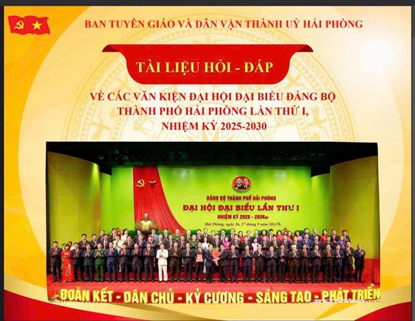 Tài liệu Hỏi - Đáp về các văn kiện Đại hội đại biểu Đảng bộ thành phố Hải Phòng lần thứ I, nhiệm kỳ 2025-2030