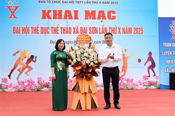 xã Đại  Sơn long trọng khai mạc Đại hội Thể dục Thể thao xã lần thứ X năm 2025