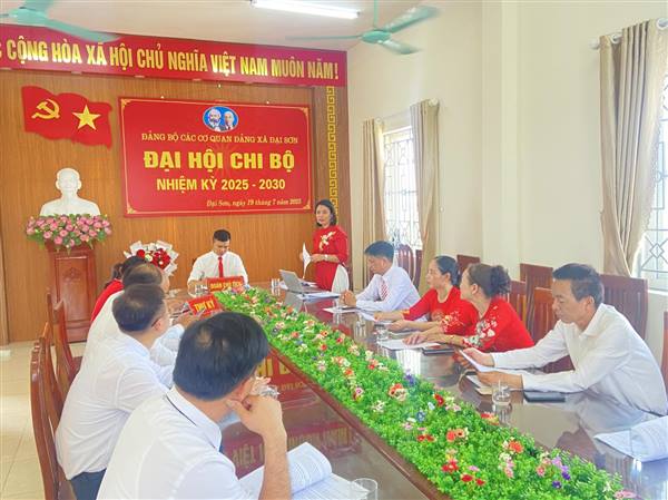 Chi bộ cơ quan Ủy ban MTTQ Việt Nam xã Đại Sơn tổ chức thành công Đại hội nhiệm kỳ 2025 – 2030