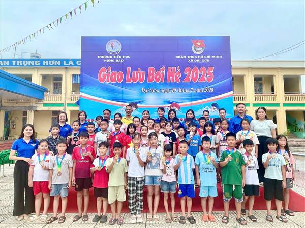 Giao lưu bơi hè 2025 tại xã Đại Sơn: Trang bị kỹ năng sống – Phòng chống đuối nước cho học sinh