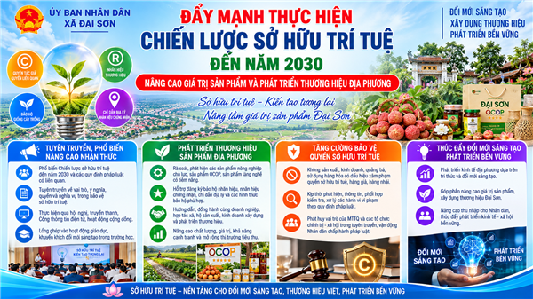 Đại Sơn đẩy mạnh thực hiện Chiến lược sở hữu trí tuệ đến năm 2030, nâng cao giá trị sản phẩm và phát triển thương hiệu địa phương
