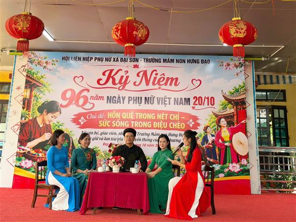 Hội Liên hiệp Phụ nữ xã Đại Sơn tổ chức chương trình “Hồn quê trong nét chỉ – Sức sống trong điệu chèo”