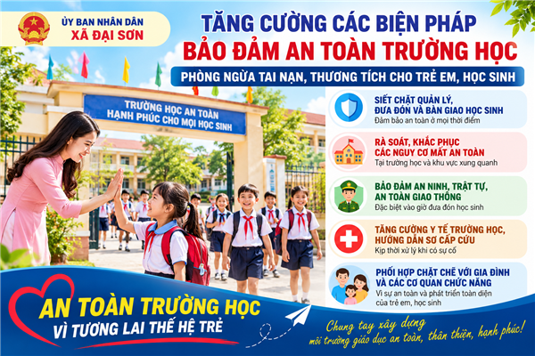 Đại Sơn tăng cường các biện pháp bảo đảm an toàn trường học, phòng ngừa tai nạn, thương tích cho học sinh