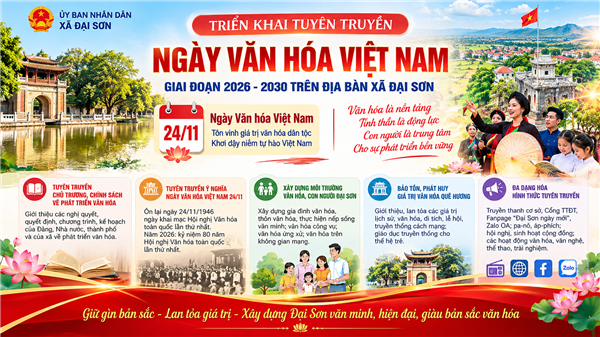 Đại Sơn triển khai tuyên truyền “Ngày Văn hóa Việt Nam” giai đoạn 2026 - 2030