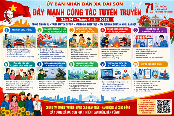 ĐẠI SƠN TRIỂN KHAI ĐẨY MẠNH CÔNG TÁC TUYÊN TRUYỀN (LẦN 04 THÁNG 4 NĂM 2026)