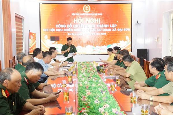 Xã Đại Sơn công bố quyết định thành lập Chi hội Cựu chiến binh khối các cơ quan