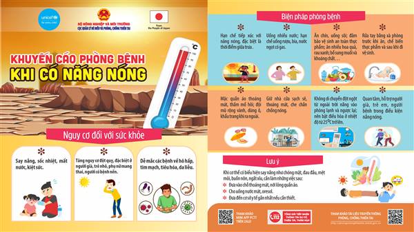 UBND xã Đại Sơn tuyên truyền Infographic hướng dẫn chăm sóc sức khỏe mùa nắng nóng cho cộng đồng và người lao động