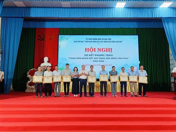 Đại Sơn sơ kết Phong trào "Toàn dân đoàn kết xây dựng đời sống văn hóa" 6 tháng đầu năm 2026