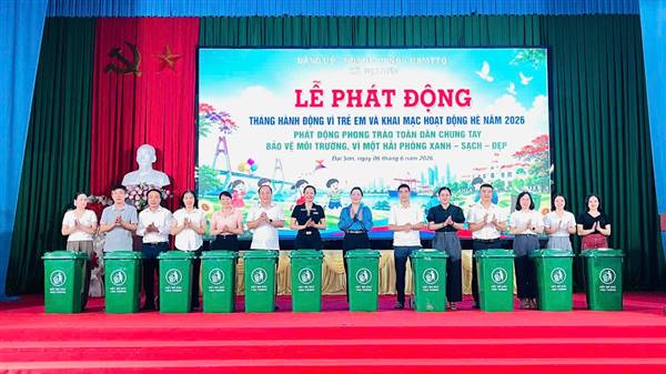 Đại Sơn phát động Tháng hành động vì trẻ em, khai mạc hoạt động hè và phong trào bảo vệ môi trường năm 2026