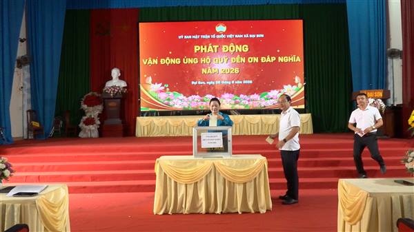Ủy Ban MTTQ xã Đại Sơn tổ chức Chương trình phát động vận động ủng hộ Quỹ "Đền ơn đáp nghĩa" năm 2026