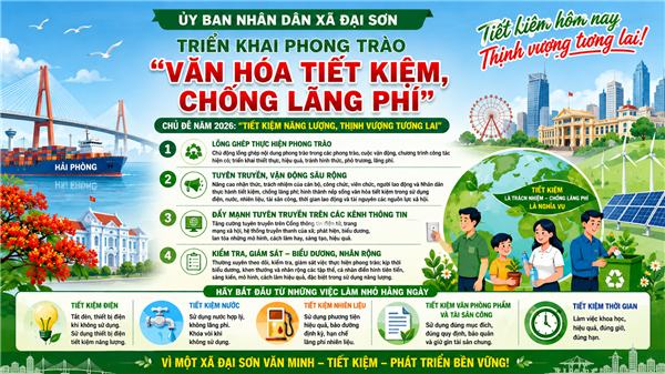 Đại Sơn triển khai phong trào “Văn hóa tiết kiệm, chống lãng phí” năm 2026