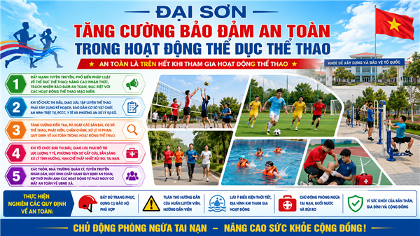 Đại Sơn tăng cường quản lý, bảo đảm an toàn trong tổ chức các hoạt động thể dục thể thao