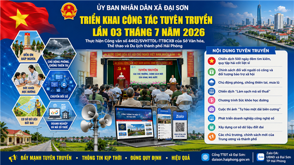 UBND xã Đại Sơn triển khai công tác tuyên truyền lần 03 tháng 7 năm 2026