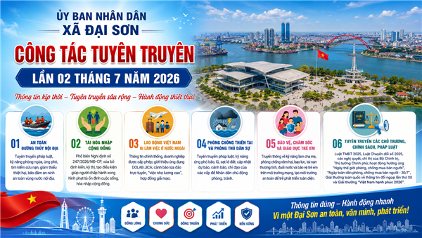 UBND xã Đại Sơn triển khai công tác tuyên truyền lần 02 tháng 7 năm 2026
