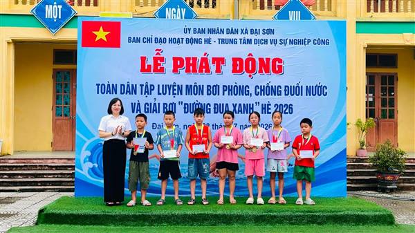 Đại Sơn phát động toàn dân tập luyện môn bơi, phòng, chống đuối nước và tổ chức thành công Giải bơi “Đường đua xanh” hè 2026