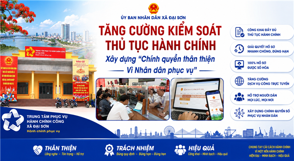 UBND xã Đại Sơn tăng cường thực hiện kiểm soát thủ tục hành chính, xây dựng chính quyền thân thiện phục vụ Nhân dân