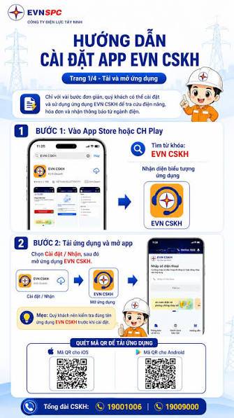 Hướng dẫn cài đặt, sử dụng ứng dụng chăm
sóc khách hàng (App EVN CSKH)
trên địa bàn xã Đại Sơn
