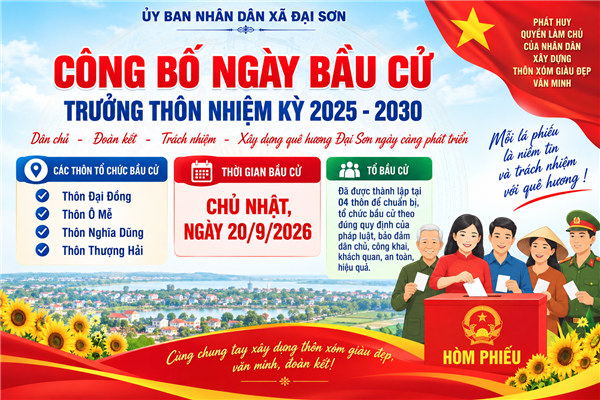 Đại Sơn công bố ngày bầu cử Trưởng thôn nhiệm kỳ 2025–2030