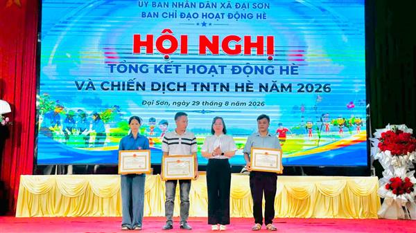 Xã Đại Sơn tổng kết hoạt động hè và Chiến dịch Thanh niên tình nguyện hè năm 2026