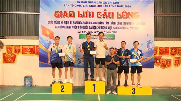 Gần 100 vận động viên quy tụ tham gia Giải giao lưu Cầu lông xã Đại Sơn năm 2026