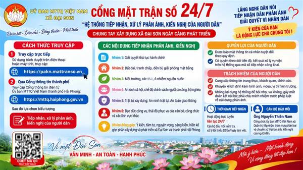 Ủy ban MTTQ xã Đại Sơn triển khai Cổng Mặt trận số 24/7