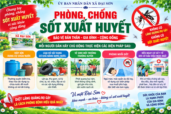 Đại Sơn tăng cường các biện pháp phòng, chống sốt xuất huyết năm 2026