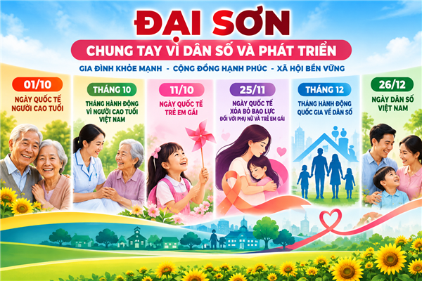 Đại Sơn đẩy mạnh các hoạt động truyền thông về dân số và phát triển những tháng cuối năm 2026